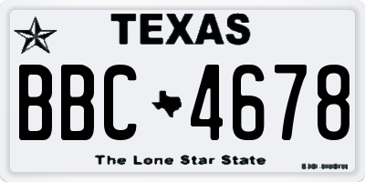 TX license plate BBC4678