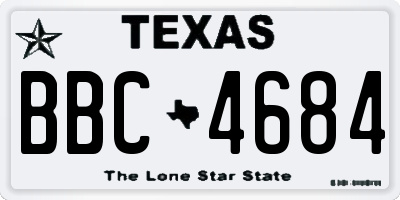 TX license plate BBC4684