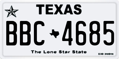 TX license plate BBC4685