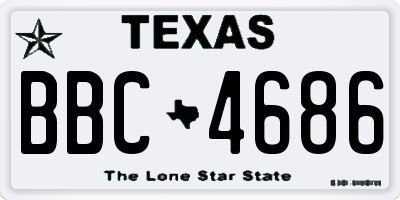 TX license plate BBC4686