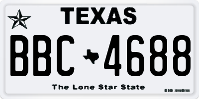 TX license plate BBC4688