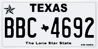 TX license plate BBC4692