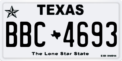 TX license plate BBC4693