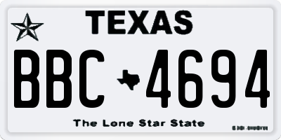 TX license plate BBC4694