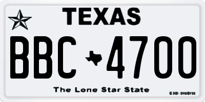 TX license plate BBC4700