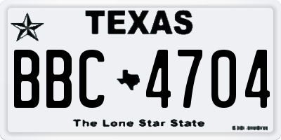 TX license plate BBC4704
