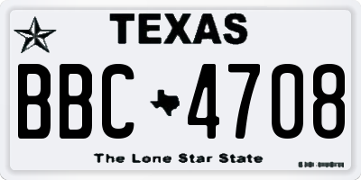 TX license plate BBC4708