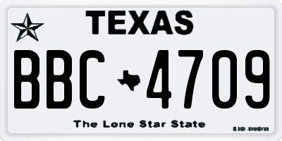 TX license plate BBC4709