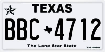 TX license plate BBC4712