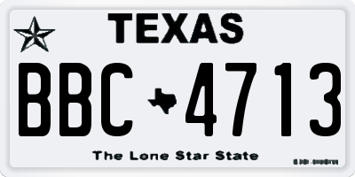 TX license plate BBC4713