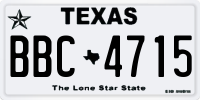 TX license plate BBC4715