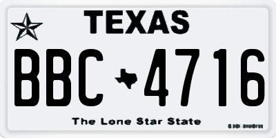 TX license plate BBC4716
