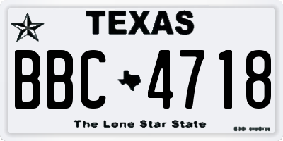 TX license plate BBC4718