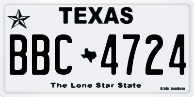 TX license plate BBC4724