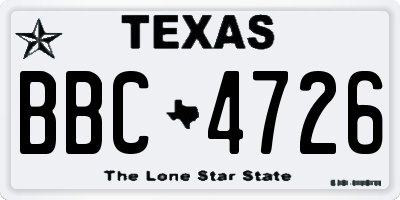 TX license plate BBC4726