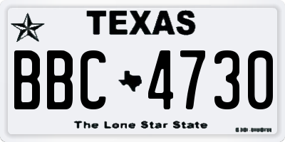 TX license plate BBC4730
