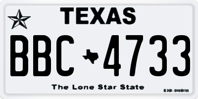 TX license plate BBC4733