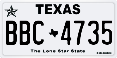 TX license plate BBC4735