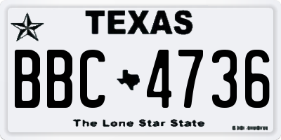 TX license plate BBC4736
