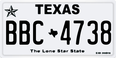 TX license plate BBC4738