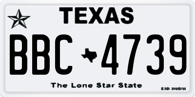 TX license plate BBC4739
