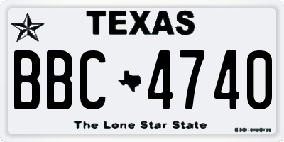 TX license plate BBC4740