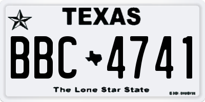 TX license plate BBC4741