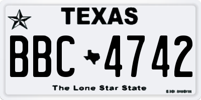TX license plate BBC4742