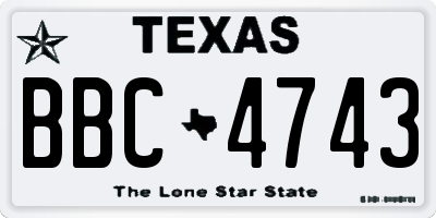 TX license plate BBC4743