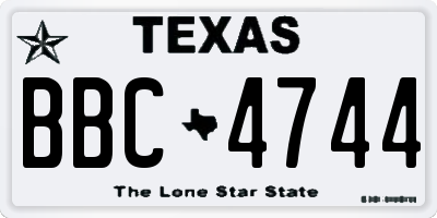 TX license plate BBC4744