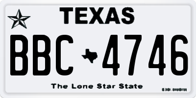 TX license plate BBC4746