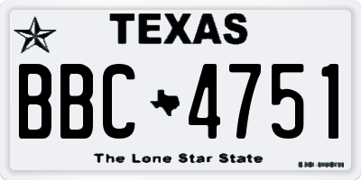 TX license plate BBC4751