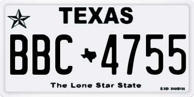 TX license plate BBC4755