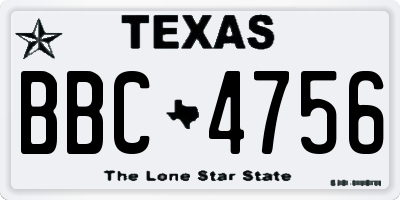 TX license plate BBC4756