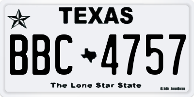 TX license plate BBC4757