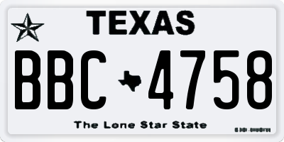 TX license plate BBC4758