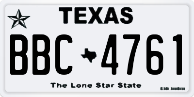 TX license plate BBC4761