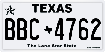 TX license plate BBC4762