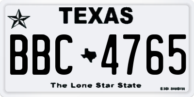 TX license plate BBC4765