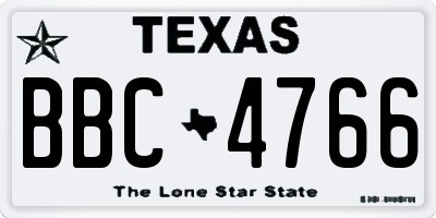 TX license plate BBC4766