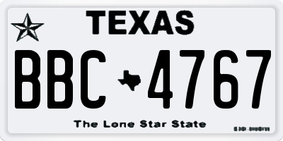 TX license plate BBC4767