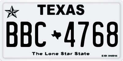 TX license plate BBC4768