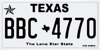 TX license plate BBC4770
