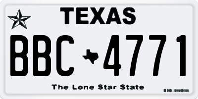 TX license plate BBC4771