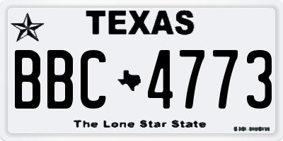 TX license plate BBC4773