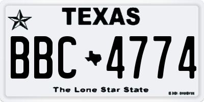 TX license plate BBC4774