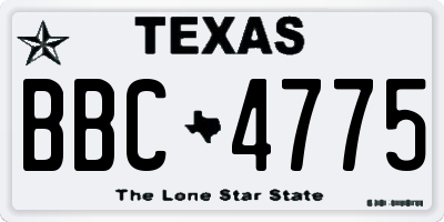 TX license plate BBC4775