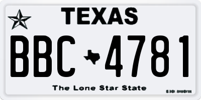TX license plate BBC4781
