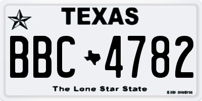 TX license plate BBC4782