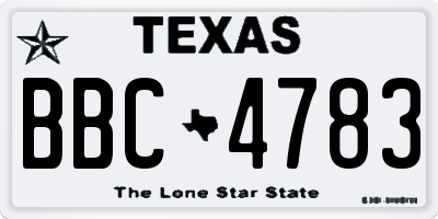 TX license plate BBC4783